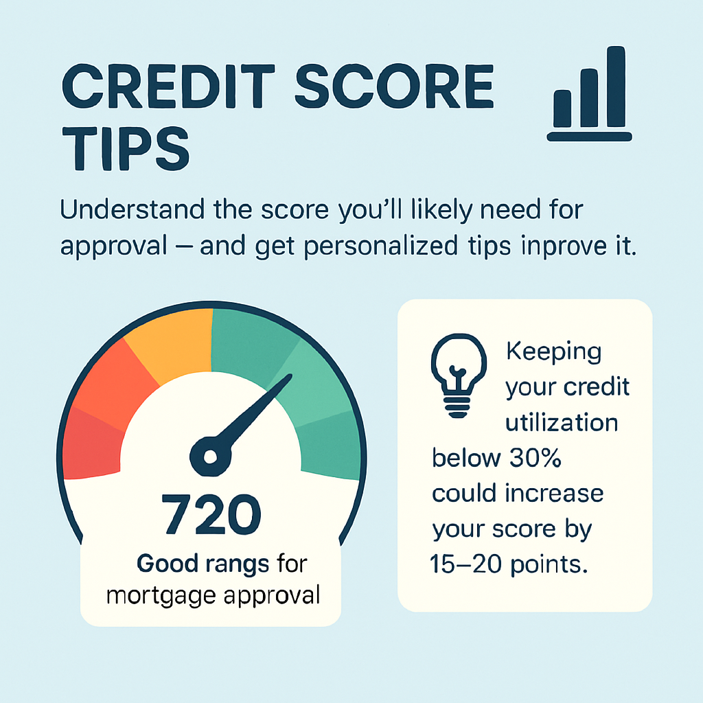 Credit score gauge showing good credit range